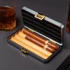 Elegant Cigar Box with Spanish Cedar Tray for Men and Women - Portable Cigar Case Travel Bag (Grey)