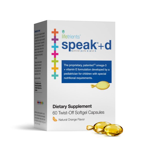 Lifetrients – Speak+d Twist-Off Softgels – Natural Orange – 60 Softgels – Pediatrician Formulated to Support Children with Special Nutritional Requirements – Enhanced with Omega-3, Vitamin E’s & D3