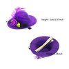 PENTA ANGEL Mini Hat Clip 6Pcs Small Tea Party Top Hat Fascinator Hair Barrette Pin with Ribbon Flower Faux Feather Mesh Bow for Women Girls Kids Birthday Costume Accessory (5.8cm, Mixed Color)
