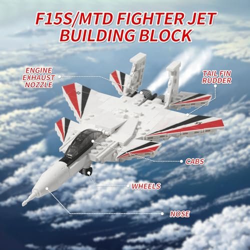 ZYLEGEN Fighter Building Set, Military Fighter Jet Building Block, F15 Wars Aircraft Jet Blackbird Building Kit for Children and Adult，Christmas, Holloween, Birthday Gift(232Pcs)