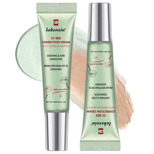 Erinde Red Correct CC Cream with Centella, Lightweight CC Cream Foundation for Mature Skin Women, Color Correcting Cream, Medium Coverage CC Cream Foundation, Natural Finish, 2PCS