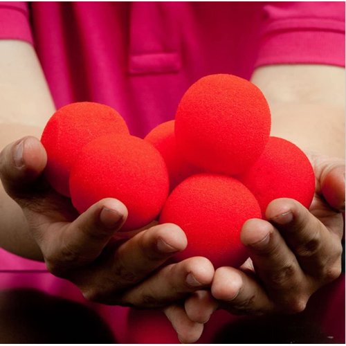 he andi 1.75 inch Red Sponge Soft Ball Close-Up Magic Street Classical Comedy Trick Props (12PC)