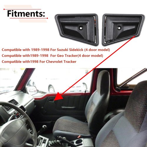 RLB-HILON 1Pair Interior Door Handles Compatible with Suzuki Sidekick 1989-1998, for Geo Tracker 1989-1997, for Chevy Tracker 1998 Year, for Driver and Passenger Side Door Handle