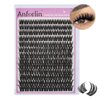Fluffy Lash Clusters 8-16mm Thick Cluster Eyelash Extensions 143 PCS D Curl Volume Lash Clusters Wide Band Individual Lashes False Eyelashes DIY at Home Beginner Friendly, by Anforlin