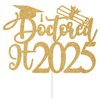 Doctored It 2025 Cake Topper, It's Dr Actually, Happy Doctoral Degree Cake Decorations, Congrats Dr, Class of 2025 Doctorate Graduation Party Decorations Gold Glitter