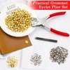 1200PCS Eyelet Grommet Tool Kit, Caffox 1/4 Inch Grommet Eyelet Plier 6mm Metal Eyelets and Washers for Fabric Hole Punch Grommet Pliers for Shoes Leather Clothes Belt