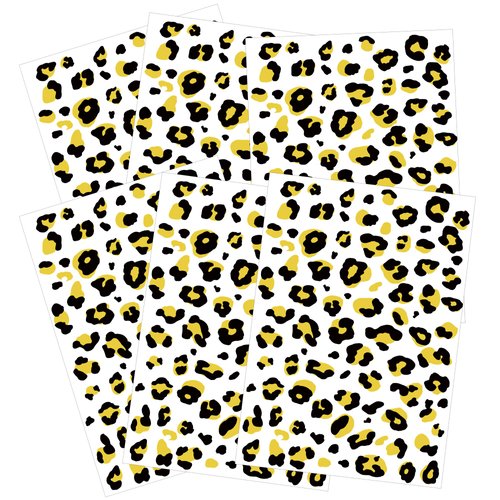 Leopard Print Temporary Tattoos, 6-Sheet Realistic Leopard Skin Tattoo Stickers for Adults and Kids, Perfect for Halloween and Costume Parties (Gold)