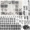 Fscwlmon 215 Pcs Viking Dreadlock Accessories Hair Charms Norse Runes Tube Beads Metal Clips Cuffs Rings Vikings Jewelry For Women Bracelets Pendant Necklace DIY Braid Accessories Silver