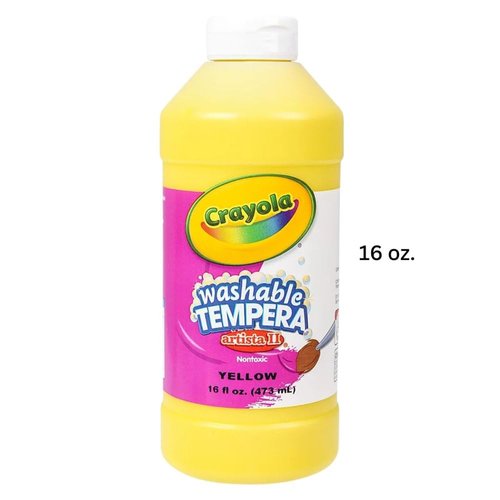 Crayola Artista II Washable Tempera Paint - Yellow (16oz), Kids Arts & Crafts Supplies, Easy Squeeze Bottle, Nontoxic