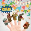 Gemini&Genius Finger Dinosaur Hand Puppets, Realistic Dinosaur Toys, Dinos Finger Puppet, Great Toys or Gifts for Kids T-Rex Spinosaurus Raptor Carnotaurus Triceratops Toys (5Pcs)