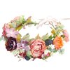 Trepveter Floral Garland Crown Boho Flower Headband Hair Wreath Floral Headpiece Halo Cosplay Halloween Wedding Bridal Photo Props Renaissance Party Prom Orange