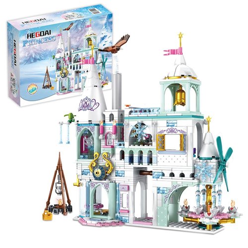 HEGOAI Friends Winter Snow House Building Set, Princess Castle Building Toys, Ideal Gifts for Girls，725 Pieces Bricks Compatible with Lego Sets