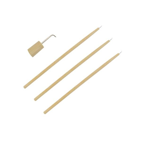 3 Pieces Lace Wig Ventilating Needle Kit Ventilating Hook Needle Hair Wig Weaving Needle with Wooden Handle Holder for Lace Wig Making Repairing Weaving