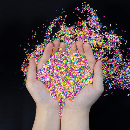 AUEAR, 100g Colorful Fake Candy Sweets Sugar Faux Sprinkles Polymer Resin Sprinkle Clay Nail Art Slices for DIY Crafts Phone Case Fake Cake Dessert Simulation Food Decorations(Color A)
