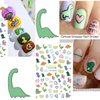 6 Sheets Cute Dinosaur Nail Stickers 3D Cartoon Self-Adhesive Nail Decal Nail Art Supplies Cute Little Dinosaur Design Nail Sliders Heart Decals for Women Girls Manicure Decoration Accessories