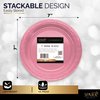 Amcrate Disposable Paper Plates Pink, 6 3/4 Inches Paper Dessert Plates, Strong and Sturdy Disposable Plates for Party, Dinner, Holiday, Picnic, or Travel Party Plates, Pack of 50