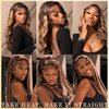 MITIMES Pre Plucked Highlight Ombre Glueless Lace Front Wigs Synthetic Ready To Wear Honey blonde Lace Front Wig Balayage Wig For Black Women