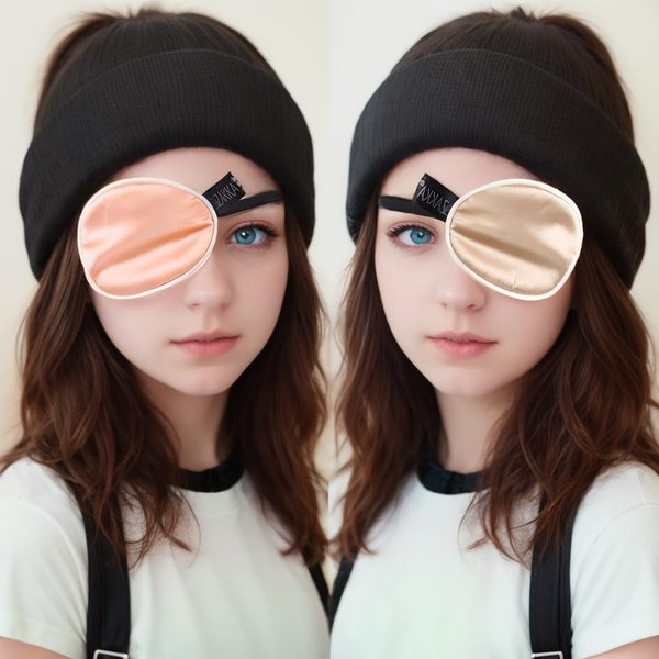 2 pcs Eye Mask-Perfect Light Blockout Comfort Soft Eye Mask for Women Men-100% Silk Eye Mask to Cover Either Eye (Light Yellow, Pink)