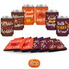 12PCS Friendsgiving Party Decorations Can Cooler Thanksgiving Fall Party Favor Potluck Dinner Friends Gathering Neoprene Can Sleeve for Soda Beverage Thankful Feast Party Supplies