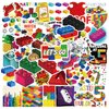 52Pcs Developmental Toys Stickers Pack, Education Cute Cartoon Vinyl Waterproof Sticker Decals for Water Bottle, Laptop, Phone, Scrapbooking, Journaling Gifts for Kids Teens Adults for Party Supply