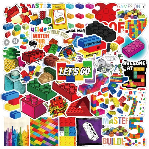 52Pcs Developmental Toys Stickers Pack, Education Cute Cartoon Vinyl Waterproof Sticker Decals for Water Bottle, Laptop, Phone, Scrapbooking, Journaling Gifts for Kids Teens Adults for Party Supply