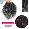 Liyouda Grey Hair Toppers Short Toupee Dreads Wig for Women Braided Dreadlocks Hair Half Wigs Toppers Wiglets Hairpieces for Black Women With Thinning Hair Clip in Loc Ponytail Hair Topper