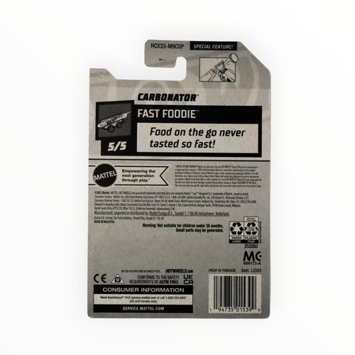 Hot Wheels - CARBONATOR - Real Bottle Opener - Fast Foodie - Blue - Earth Day - Ships Bubble Wrapped in a Box