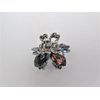 Generic Small mini silver metal blue purple gray flower crystal hair claw clip (Primary color: Gray)