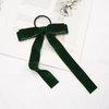 6Pcs Velvet Hair Ribbon for Woman Girl, Ponytail Bow Ties Hair Rubber Bands Long Ribbon Scrunchie, Soft Elastics Ponytail Holders Hair Accessories for Toddler Girls