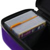 Quiver Time Purple Bolt Card Carrying Case - Playing Card Case Holder for Trading Cards, MTG Card Storage Bag Deck Box Card Case (+Wrist & Shoulder Strap, Dividers + 100 Apollo Card Sleeves)