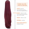 HSPCYGG Burgundy Ponytail Extension Synthetic Clip Claw Pony tails 22" Straight 5.5 OZ Fake Hairpieces Women Yaki Fluffy¬ Tangled
