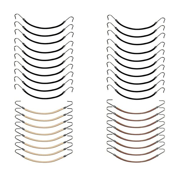 YBB 36 Pcs Ponytail Hooks Hair Clips, Elastic Hair Ties Ponytail Holders for Women Hair Styling (Black, Brown and Gold)