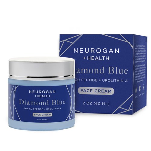 Neurogan Diamond Blue Urolithin A Face Cream with Copper Peptide | Advanced Formula, Hydrating Cream | Moisturizer for Mature Skin | Made in USA