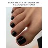 Kalolary Gel Toenail Wraps Strips, Black Toenail Stickers Pedicure Strips Long Lasting Salon Quality Nail Wraps with Nail File & Wood Stick(UV/LED Lamp Required）