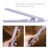 2-in-1 Mini Hair Straightener, Portable Travel Straightener Ceramic Flat Curling Iron Hair Curlers for Women Short Hair Bangs Beard(Us Plug-Purple)