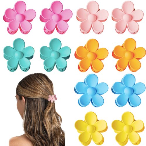 12 Pcs Colorful Mini Hair Claw Small Hair Clips for Women Kids Girls, 1.37 Inch Tiny hair clips Jaw Clips Clamps Nonslip Clip/Hair Accessories, Assorted Colors(6 Colors)