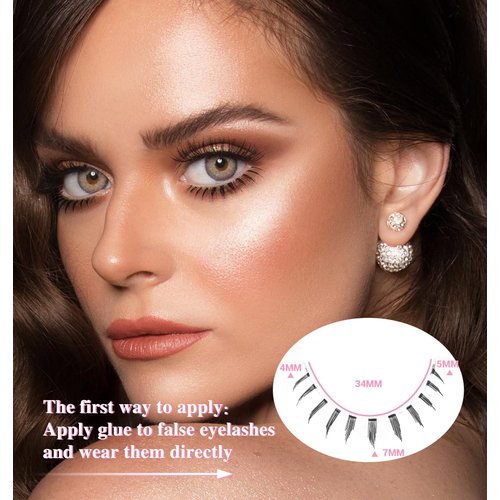 False Eyelashes Bottom Lashes Wispy Natural Mink Lashes Clear Band DIY Lashes Reusable Soft Handmade Lashes Pack