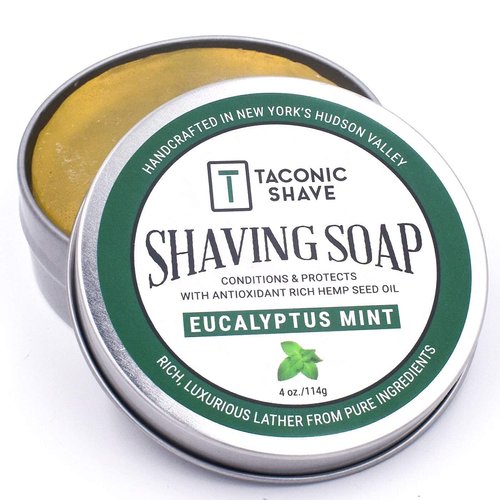 Taconic Shave Barbershop Quality Shaving Soap for Men & Women with Anti-Oxidant Rich Seed Oils – Moisturizing Shaving Soap for All Skin Types (Eucalyptus)