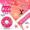 Tondiamo 18 Pcs Cheerleading Makeup Bags Cheer Bags Cases Zipper Pouch Cheerleading Quote Keychain Inspirational Key Ring Cheer Scrunchies Girls Elastic Hair Accessories for Cheerleader Teammate Gift