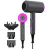 Hair Dryer, 1800 Watts Professional Ionic Hair Dryer with Diffuser and Nozzles, Powerful Blow Dryer for Fast Drying,Compact & Lightweight Travel Portable Hair Dryer for Women (Gray)
