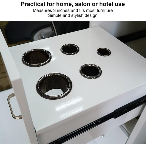 Sonew Hair Dryer Holder Insert, Firm and Rust Proof, Stainless Steel Hair Dryer Stand for Bathroom Hotel Hairdressing Salon (Black*2)