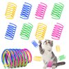 AIMICOCA 120 Pack Cat Spring Toy, Interactive Cat Toy for Indoor Cats Plastic Coils Colorful Springs Cat Toys Active Healthy Fitness Play Coil Spiral Springs Kitten Toys for Swatting, Biting, Hunting