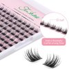 Cluster Lashes Extensions, 144Pcs Individual Lashes Wide Stem D Curl 12mm Length DIY Eyelash Extension Individual Soft False Lashes for Personal Use at Home