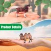 MiniInflat 25 Pcs Desert Animals Figurines Set Model Trees Kit Desert Diorama Supplies Animals Figures with Tree and Cactuses Figurines Resin Insects for Kids Birthday Party Favors School Projects