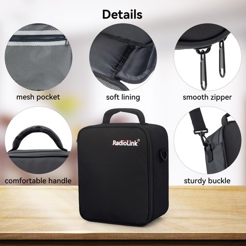 Radiolink EVA Carrying Case with Shoulder Strap and RC8X Form Interior, Portable Waterproof Bag RC8X Radio RC Transmitter and Accessories, Black, 11.5''*8.66''*6.91''