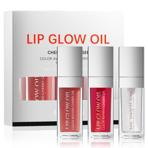 Joyeee Liquid Lip Oil Gloss, 3 Pack Moisturizing Hydrating Nourishing Long Lasting Tinted Lip Gloss Plumper Gift Box for Teens Women Wife Mum Gift Idea