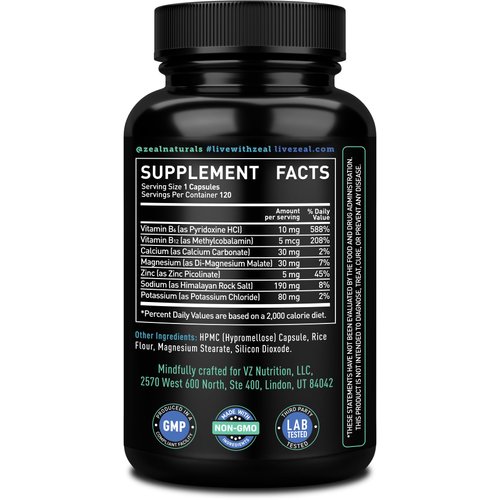 Keto Electrolyte Supplement (120 Capsules) Maximum Keto Electrolytes Supplements Pills w Pink Himalayan Salt, B Vitamins, Magnesium and Potassium Supplement - Salt Pills & Electrolyte Tablets