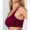 YELETE Lady's Macrame Cut Out Sports Bra Color Wine Red Size L