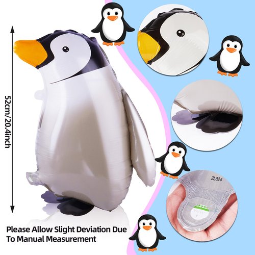 opasyo Walking Penguin Balloons 6pcs Fun Aluminum Penguin Balloons,Cute Penguin Foil Balloon for Kids Girls Birthday Party Decorations,Cute Penguin Party Decorations Balloon