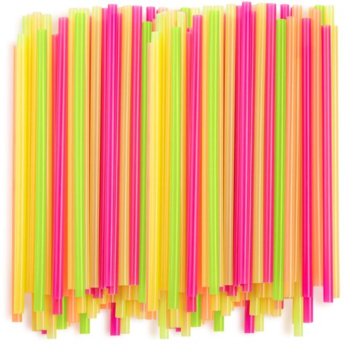 Comfy Package, [100 Pack] Wide Plastic Straws for Drinking & Smoothies - Assorted Colors